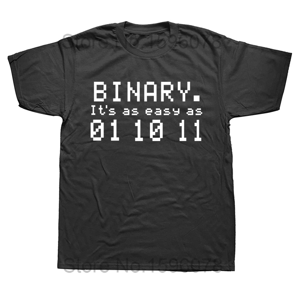 Computer Binary Code Programmer T Shirts Funny Developer Geek Gift Men Women Short Sleeve T-Shirt Graphic Mens Clothing