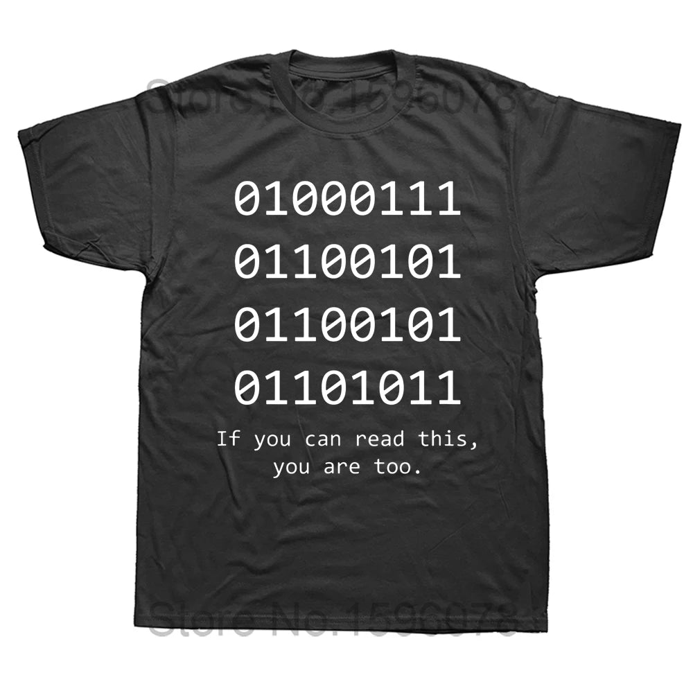 Computer Binary Code Programmer T Shirts Funny Developer Geek Gift Men Women Short Sleeve T-Shirt Graphic Mens Clothing