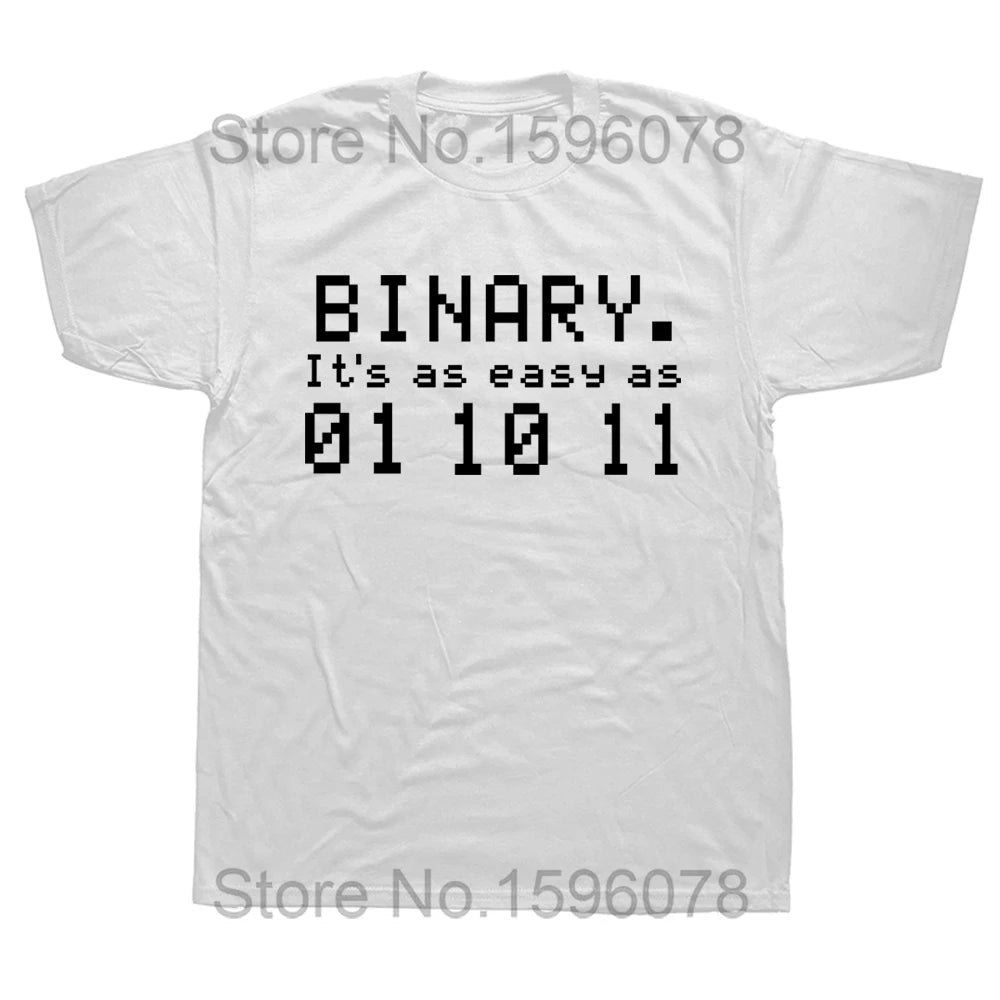 Computer Binary Code Programmer T Shirts Funny Developer Geek Gift Men Women Short Sleeve T-Shirt Graphic Mens Clothing