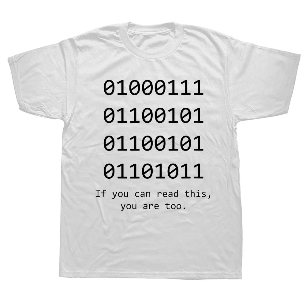 Computer Binary Code Programmer T Shirts Funny Developer Geek Gift Men Women Short Sleeve T-Shirt Graphic Mens Clothing