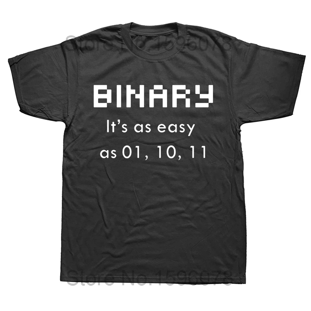 Computer Binary Code Programmer T Shirts Funny Developer Geek Gift Men Women Short Sleeve T-Shirt Graphic Mens Clothing