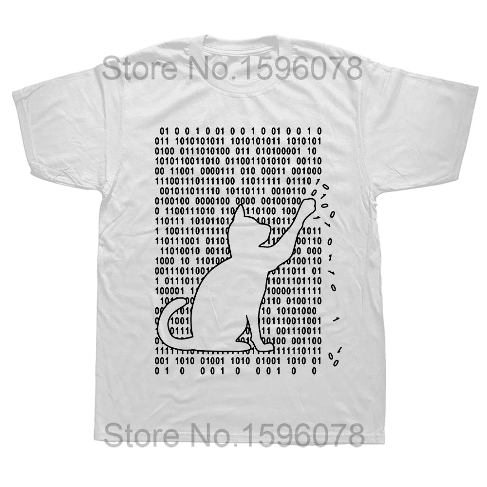 Computer Binary Code Programmer T Shirts Funny Developer Geek Gift Men Women Short Sleeve T-Shirt Graphic Mens Clothing