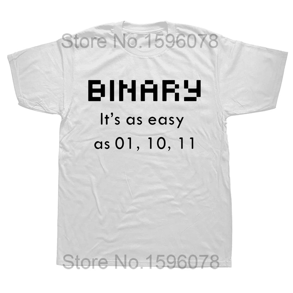 Computer Binary Code Programmer T Shirts Funny Developer Geek Gift Men Women Short Sleeve T-Shirt Graphic Mens Clothing