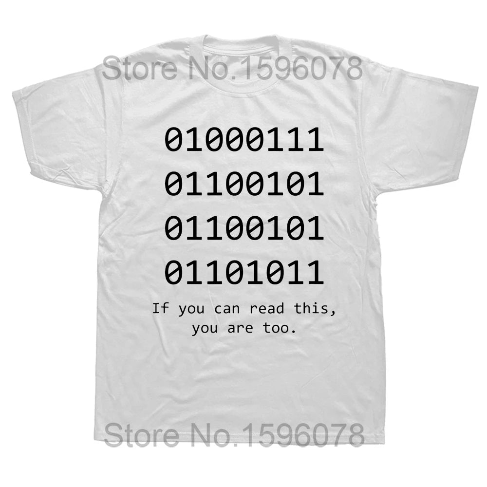 Computer Binary Code Programmer T Shirts Funny Developer Geek Gift Men Women Short Sleeve T-Shirt Graphic Mens Clothing